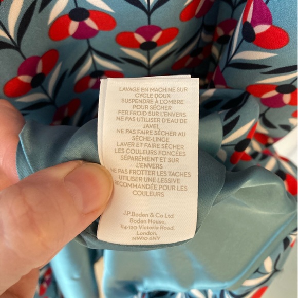 Boden Violette Dress Heritage Blue Petal Head Flutter Hem 16L NWT - Picture 9 of 13